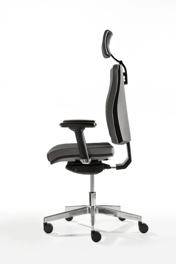 Drehstuhl PREMIUM I 70 x 133 x 70 cm schwarz/ chromfarbig