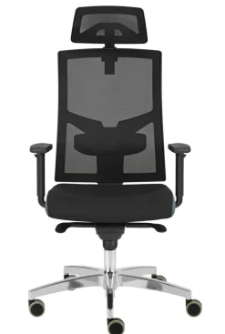 Drehstuhl PREMIUM II 70 x 133 cm schwarz/ chromfarbig