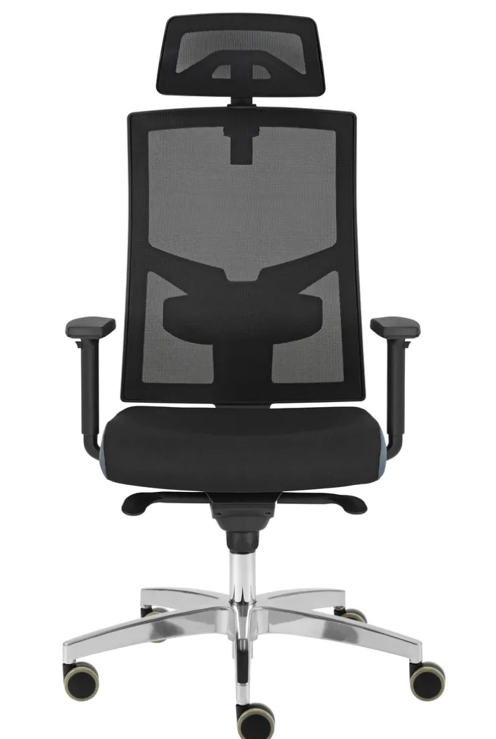 Drehstuhl PREMIUM II 70 x 133 cm schwarz/ chromfarbig