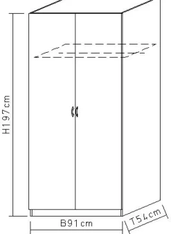 Drehtürenschrank CASE weiß
