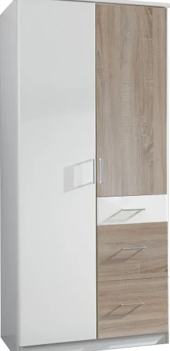 Drehtürenschrank CLICK weiß/ braun