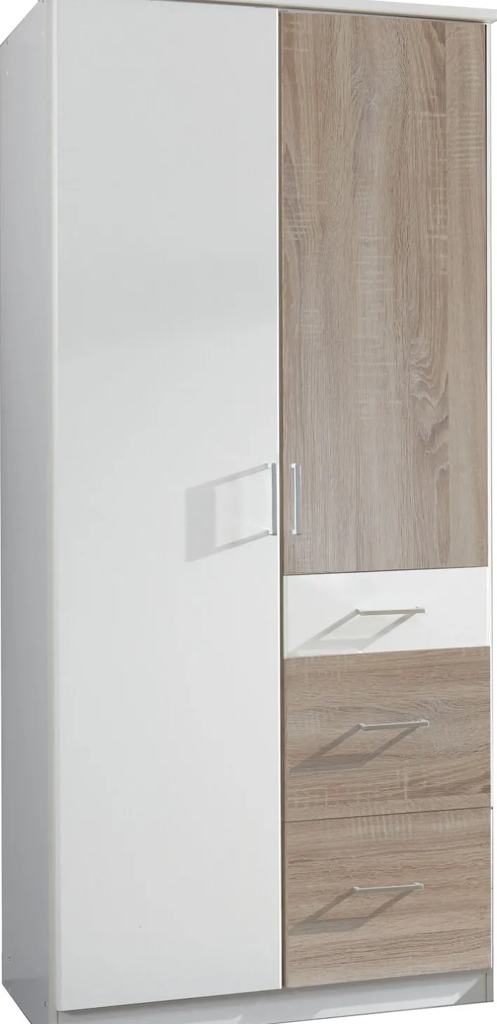 Drehtürenschrank CLICK weiß/ braun