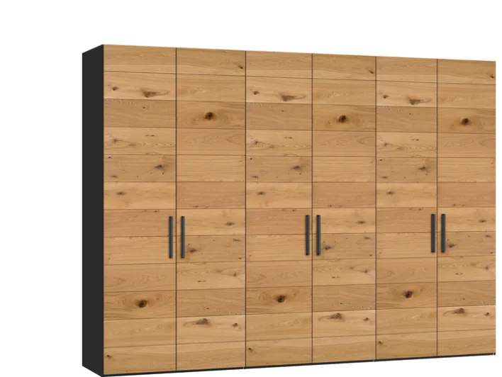 Drehtürenschrank LONGLINE VI schwarz/ braun