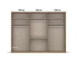 Drehtürenschrank SEAMO Artisan Eiche/ Glas Champagner