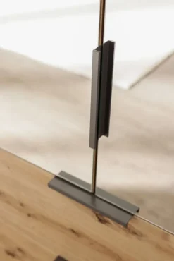 Drehtürenschrank SEAMO Artisan Eiche/ Glas Champagner