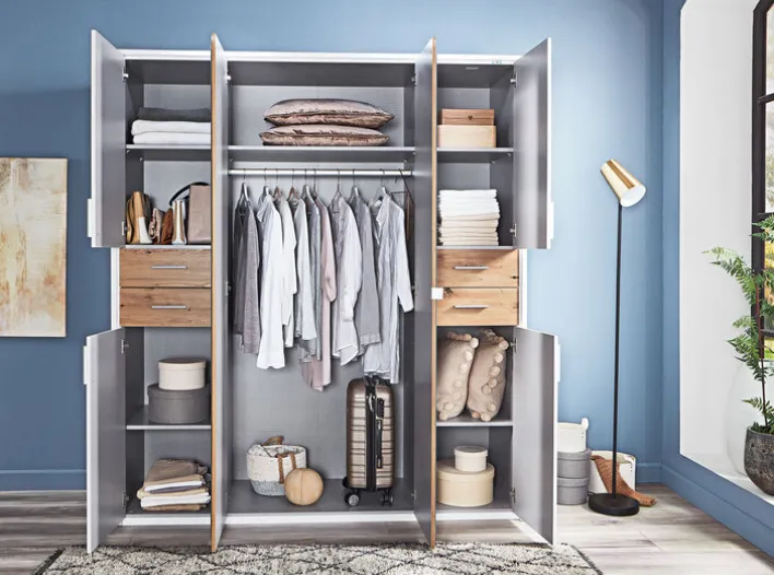 Drehtüreschrank VEGAS weiß/ braun