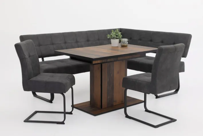 Eckbank LUISE 202 x 152 cm anthrazit