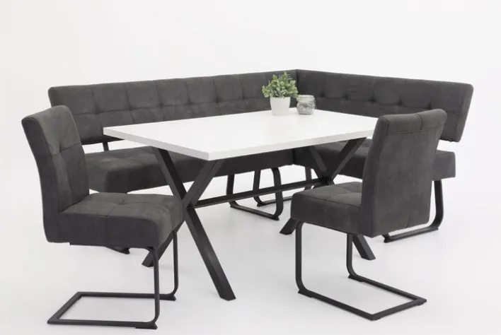 Eckbank LUISE 202 x 152 cm anthrazit