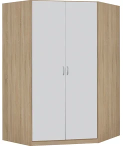 Eckschrank CASE 117 x 117 cm Sonoma Eiche/Alpinweiß