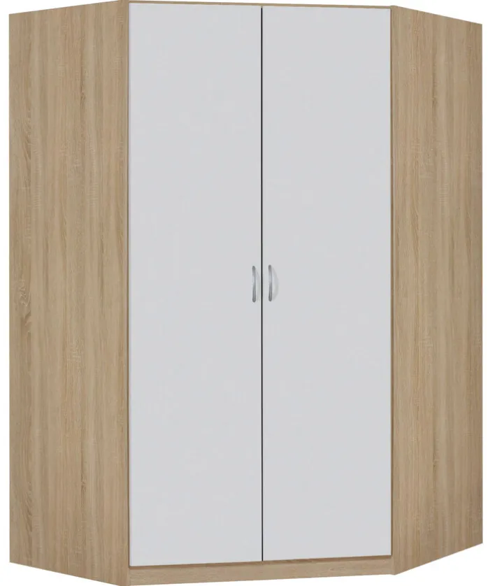 Eckschrank CASE 117 x 117 cm Sonoma Eiche/Alpinweiß