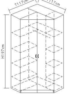 Eckschrank CASE 117 x 117 cm Sonoma Eiche/Alpinweiß