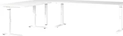 Eckschreibtisch LORENZ 240x220 cm weiß