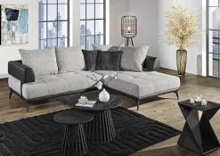 Ecksofa CONTES schwarz/ grau