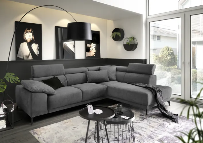 Ecksofa FORREST steelgrau