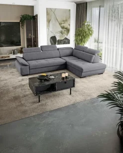 Ecksofa LISBON 286 x 216 cm grau
