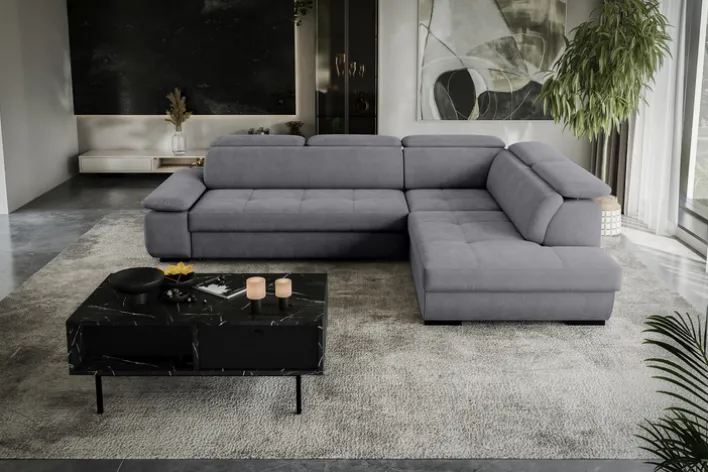Ecksofa LISBON 286 x 216 cm grau