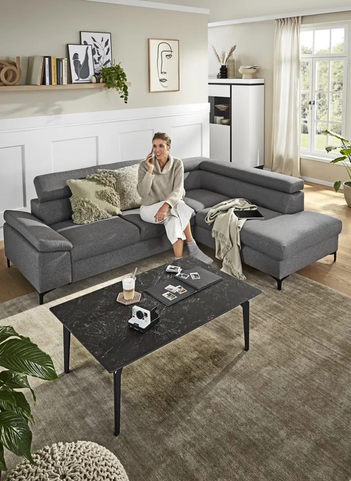 Ecksofa LONIGO 247 x 196 cm grau