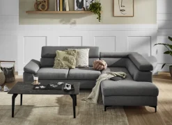 Ecksofa LONIGO 247 x 196 cm grau