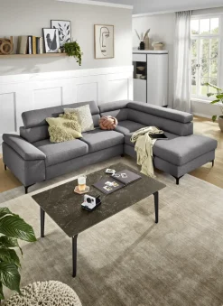 Ecksofa LONIGO 247 x 196 cm grau