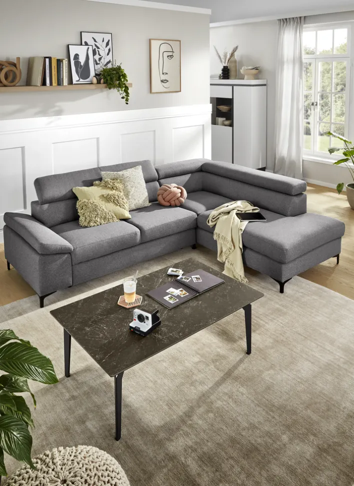 Ecksofa LONIGO 247 x 196 cm grau