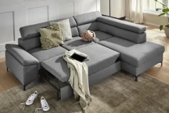 Ecksofa LONIGO 247 x 196 cm grau