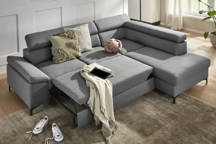 Ecksofa LONIGO 247 x 196 cm grau