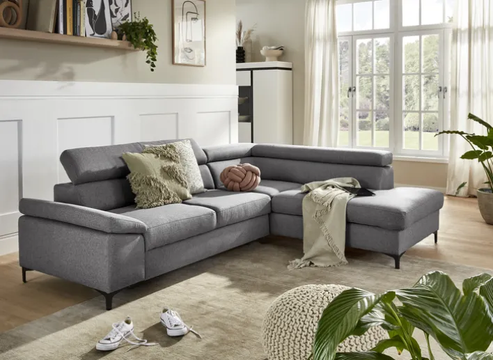 Ecksofa LONIGO 247 x 196 cm grau