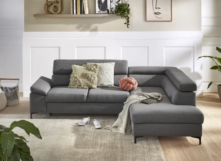 Ecksofa LONIGO 247 x 196 cm grau