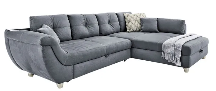 Ecksofa MACARIO 330 x 207 cm grau