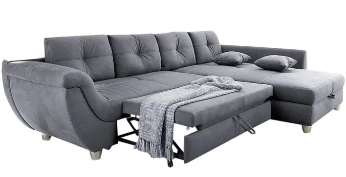 Ecksofa MACARIO 330 x 207 cm grau