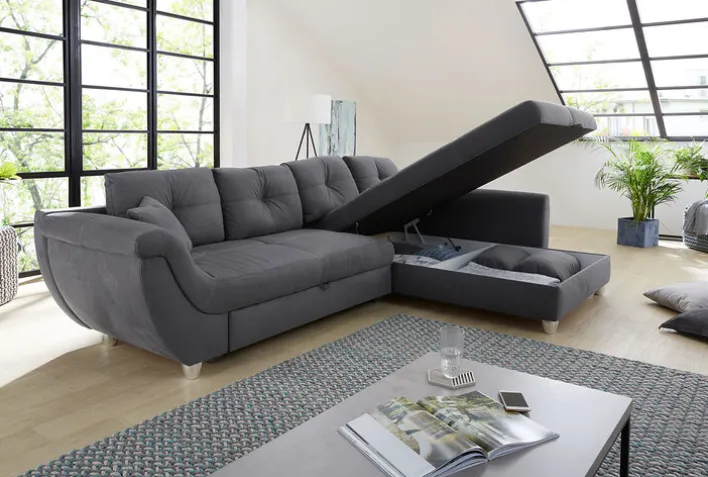 Ecksofa MACARIO 330 x 207 cm grau