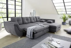 Ecksofa MACARIO 330 x 207 cm grau