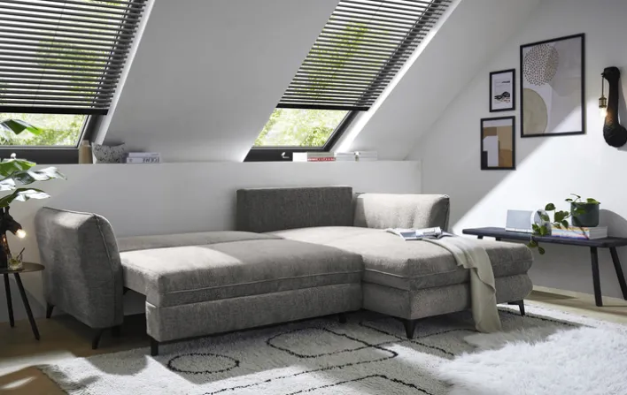Ecksofa MADELYN 286 x 192 cm stonegrau