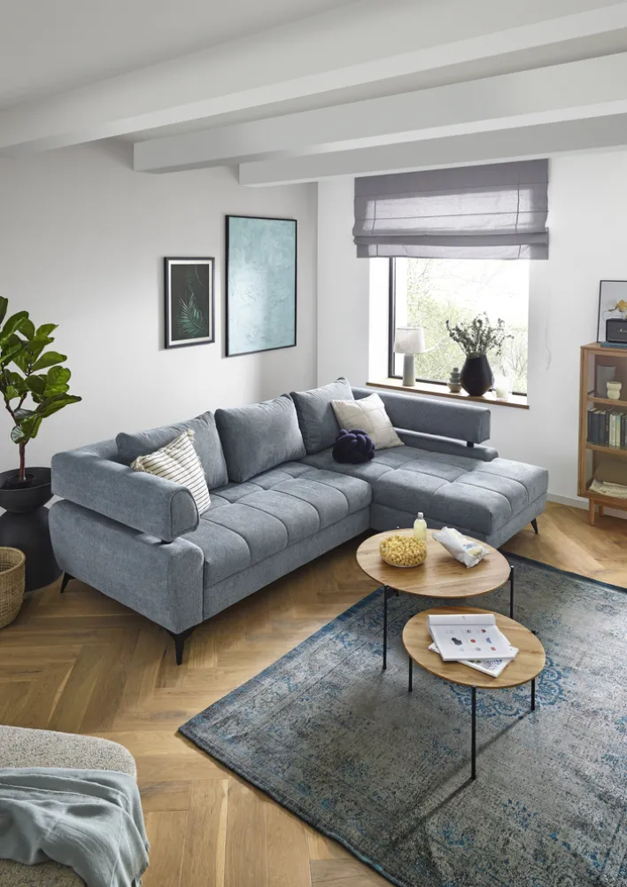 Ecksofa PARIS 267 x 188 cm graublau