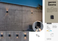 ECO-LIGHT LED Außenwandleuchte GEMINI BEAMS 11 cm schwarz