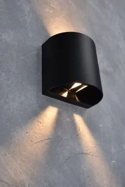 ECO-LIGHT LED Außenwandleuchte GEMINI BEAMS 11 cm schwarz