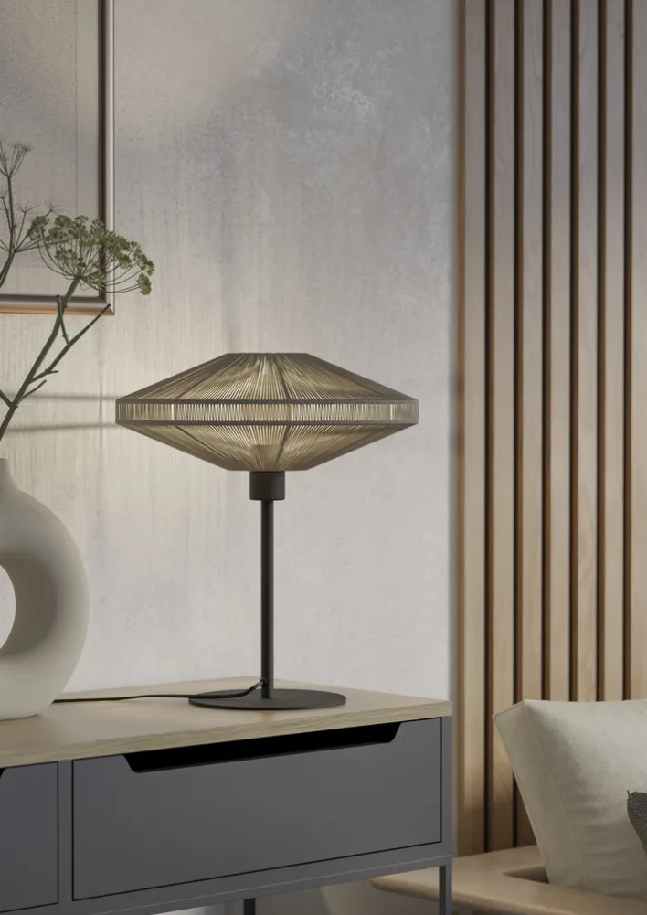 EGLO Retrofit Tischlampe MIDSUMMER 44 cm creme