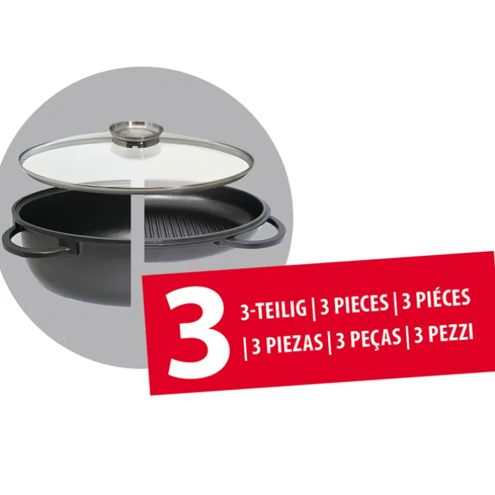 ELO Bräter ALUCAST 3-teilig Aluminiumguss schwarz