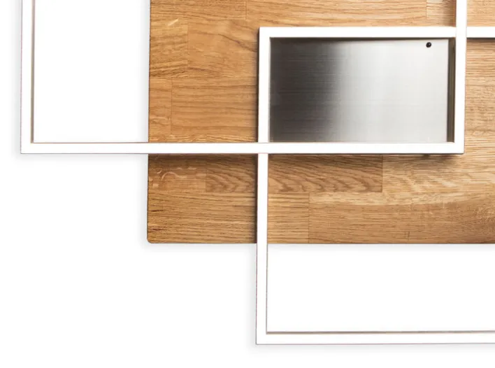 ELOBRA CCT LED Deckenlampe PANAMA 42 x 50 cm Nickelfarbig mit Holz