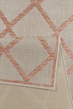 ESPRIT Outdoorteppich RHOMB 80 x 150 cm beige/rot