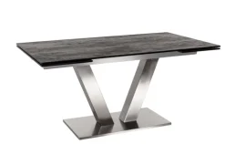 Esstisch 160-240 x 90 cm Oxydo Darknight / Edelstahl