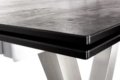 Esstisch 160-240 x 90 cm Oxydo Darknight / Edelstahl