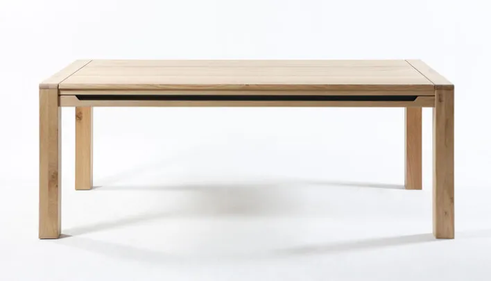 Esstisch 180-280 x 90 cm Wildeiche Bianco massiv