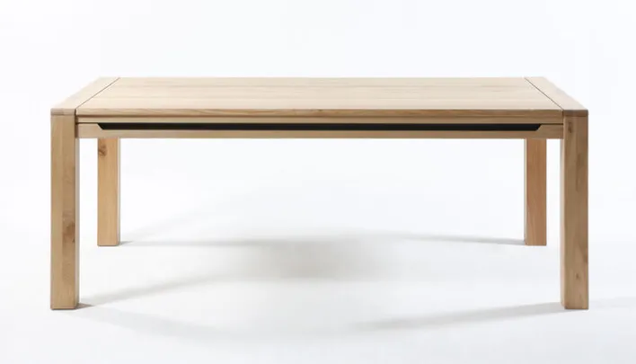 Esstisch 180-280 x 90 cm Wildeiche Bianco massiv