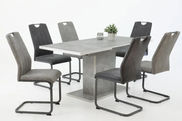 Esstisch ALICE T 120-160 x 80 cm betongrau