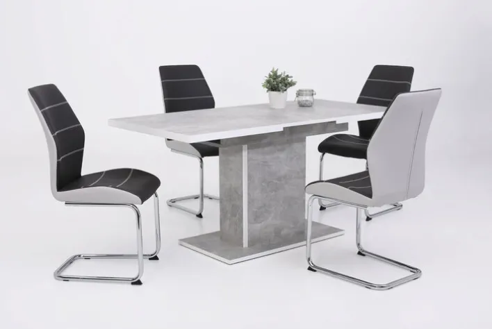 Esstisch ALICE T 120-160 x 80 cm betongrau