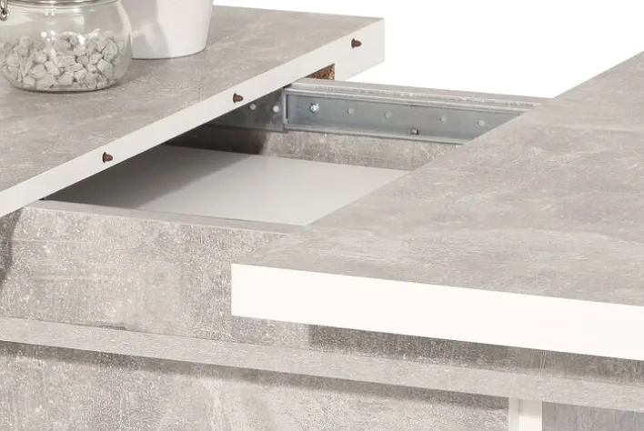 Esstisch ALICE T 120-160 x 80 cm betongrau