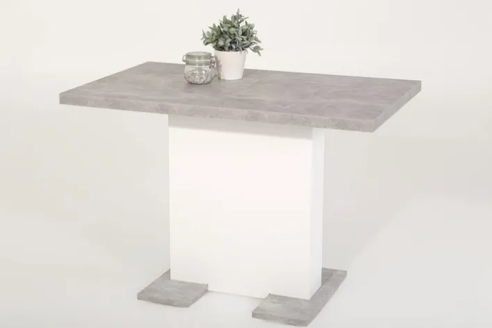 Esstisch BRITT 110-150 x 90 cm weiß /Betonoptik