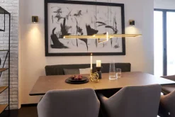 Esstisch CHANDLER 140-180 x 90/76 cm anthrazit/schwarz/Keramikoptik