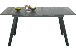 Esstisch CHICAGO 160/210 x 90 cm Flamed Wood Black